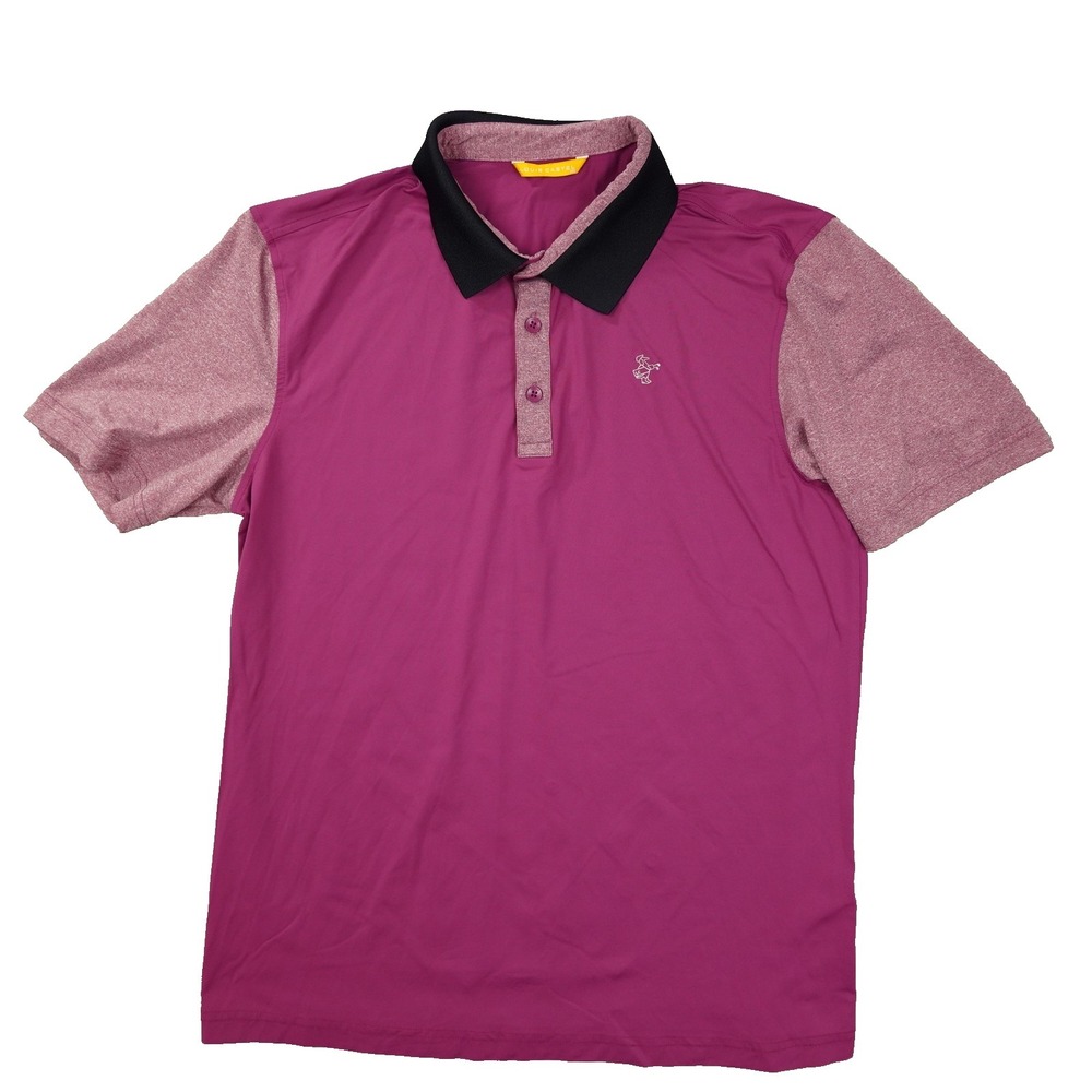 Louis Castel Pink Colorblock Polo Shirt Men's size 105 Golf Performance Preppy